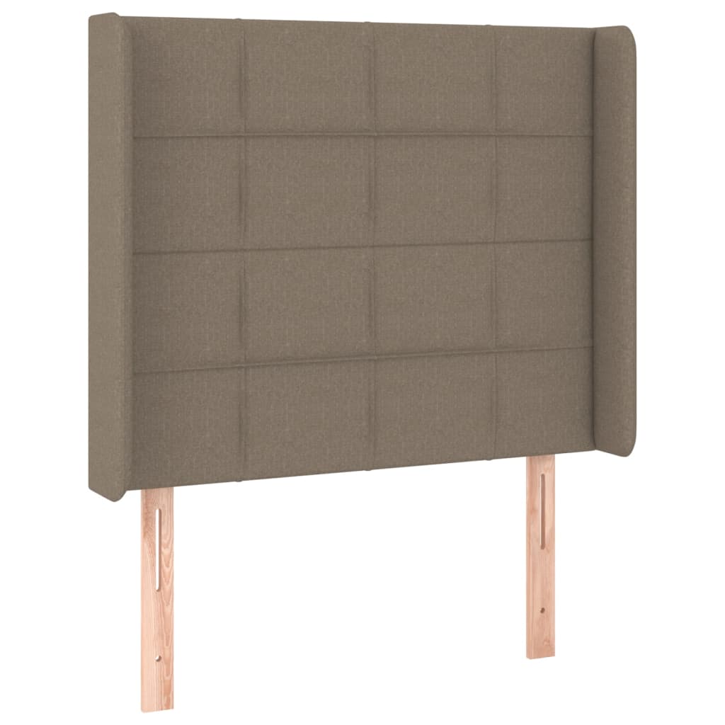 Krevet box spring s madracem LED smeđesivi 100x200 cm tkanina