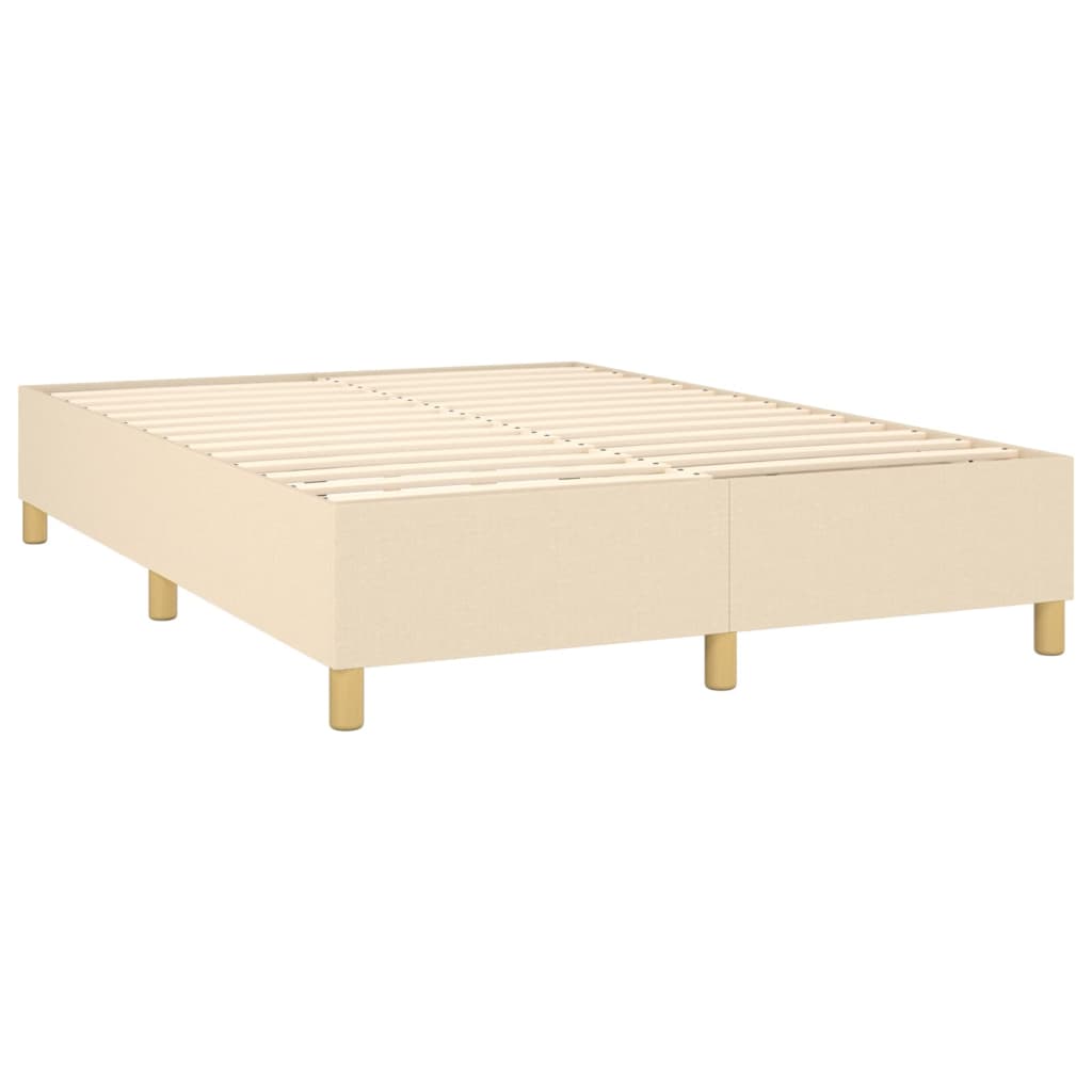 Krevet box spring s madracem LED krem 140x200 cm od tkanine
