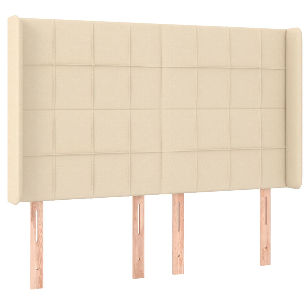 Krevet box spring s madracem LED krem 140x200 cm od tkanine