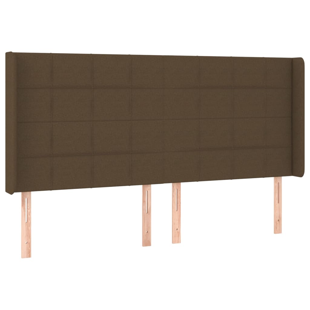 Krevet box spring s madracem LED tamnosmeđi 160x200 cm tkanina