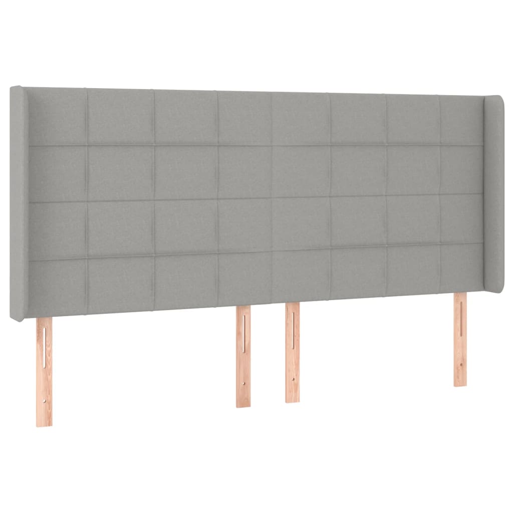 Krevet box spring s madracem LED svjetlosivi 180x200 cm tkanina