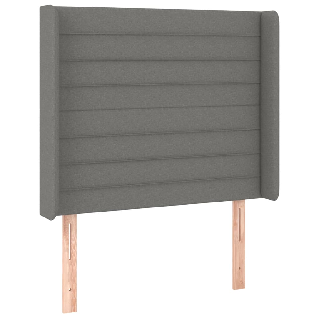 Krevet box spring s madracem LED tamnosivi 90x190 cm tkanina
