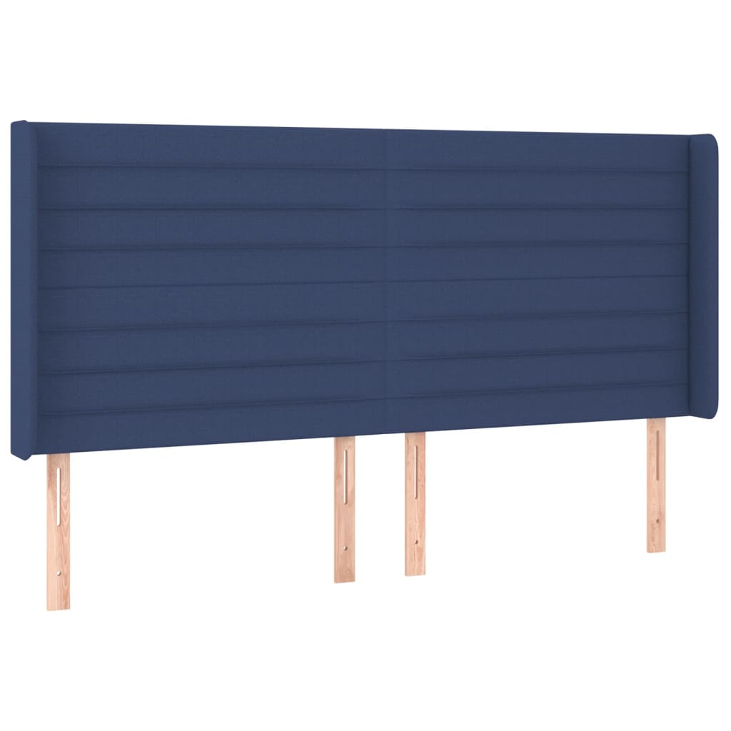 Krevet box spring s madracem LED plavi 160x200 cm od tkanine