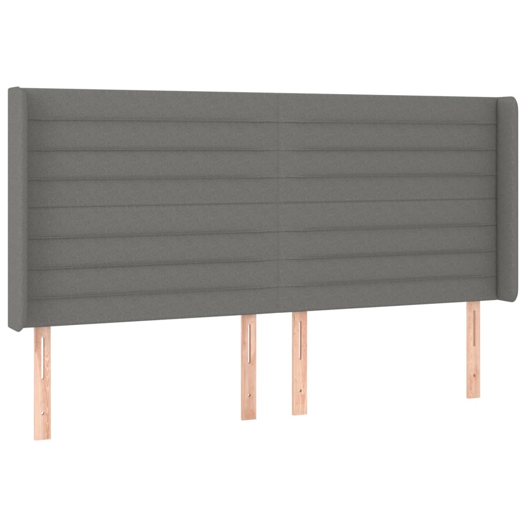 Krevet box spring s madracem LED tamnosivi 200x200 cm tkanina