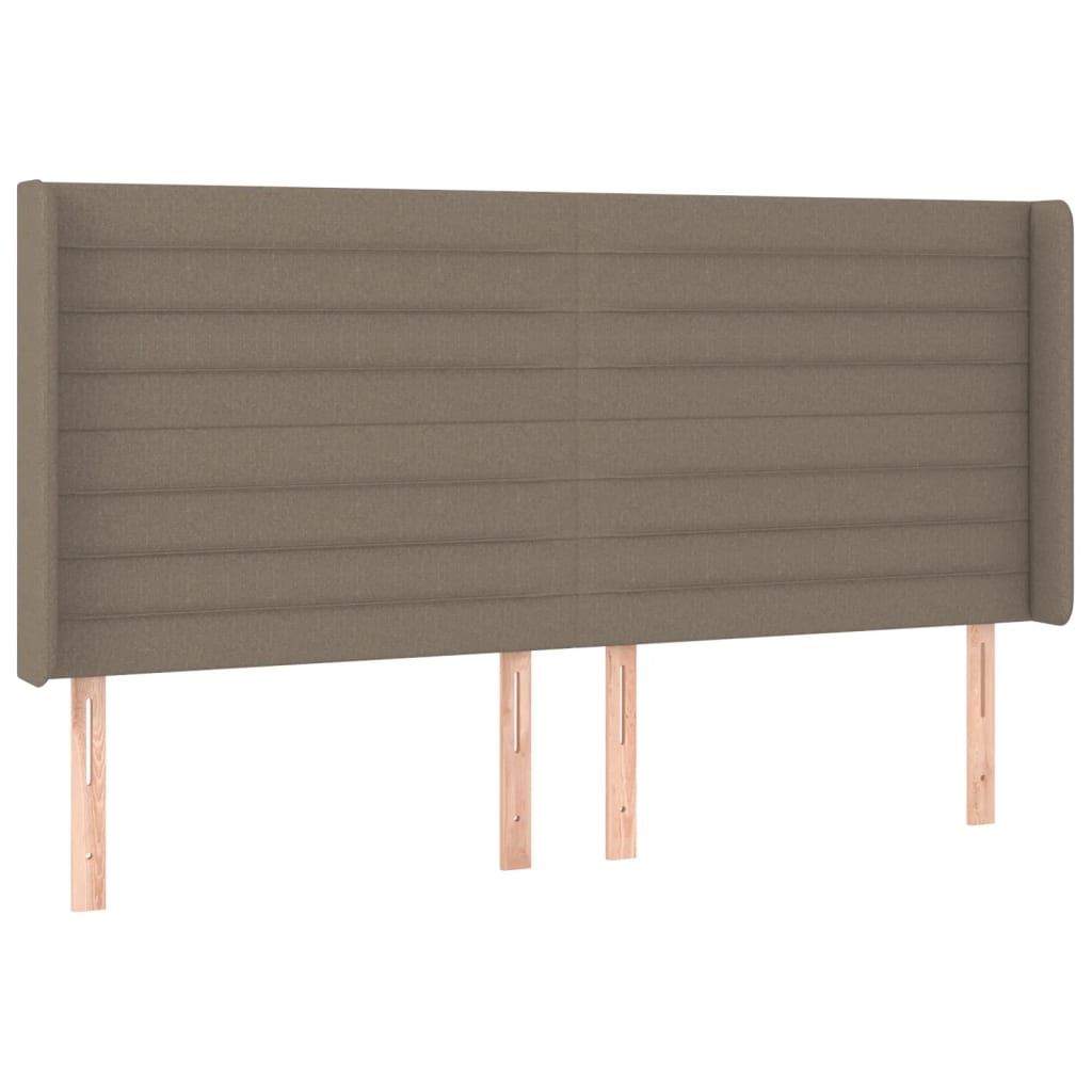 Krevet box spring s madracem LED smeđesivi 200x200 cm tkanina
