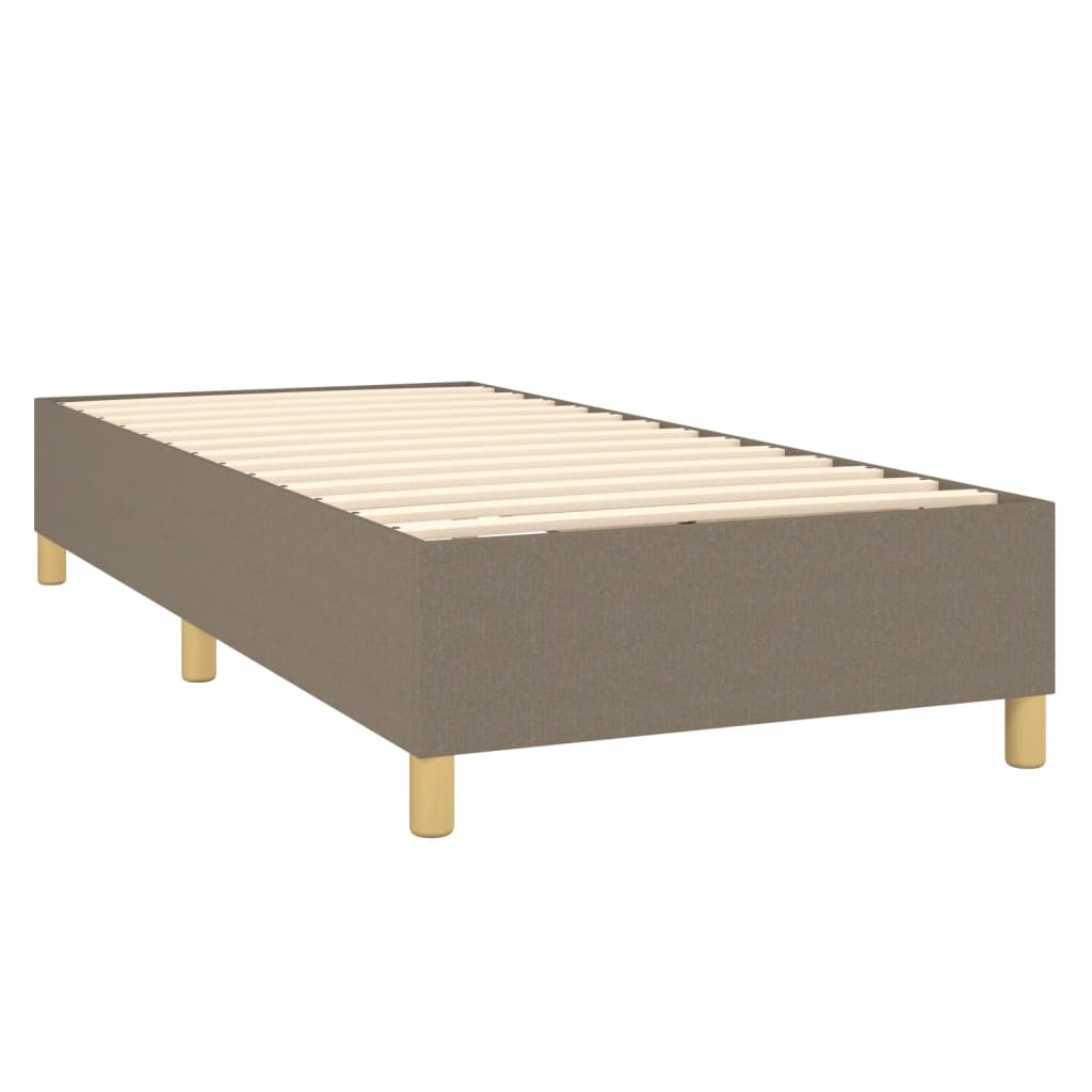Krevet box spring s madracem LED smeđesivi 80 x 200 cm tkanina