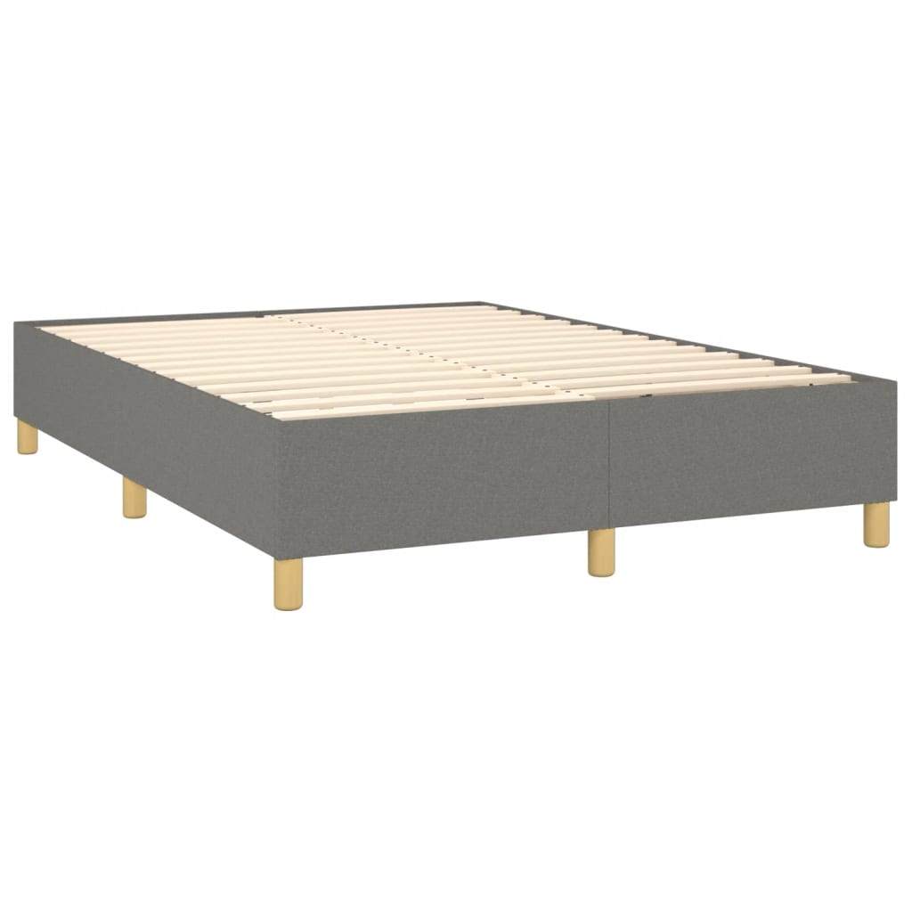 Krevet box spring s madracem LED tamnosivi 140x200 cm tkanina