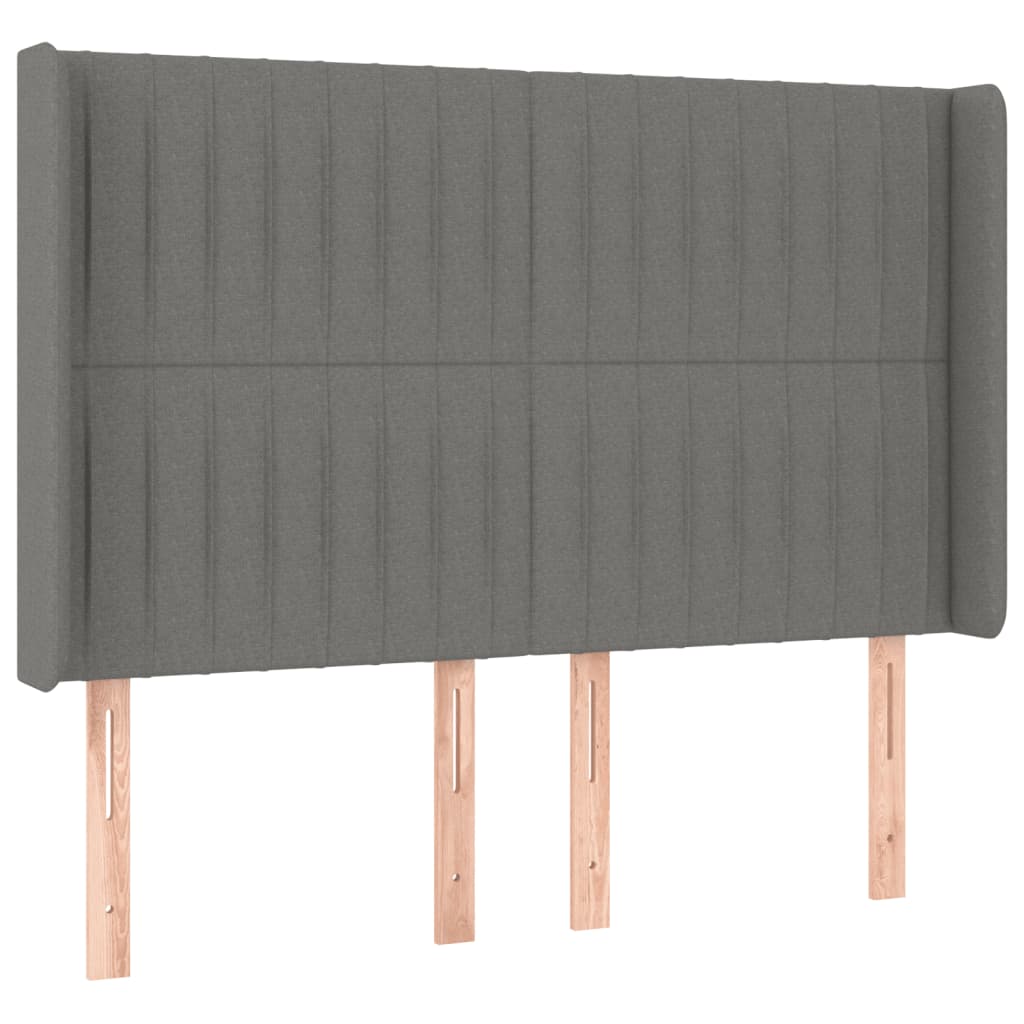 Krevet box spring s madracem LED tamnosivi 140x200 cm tkanina