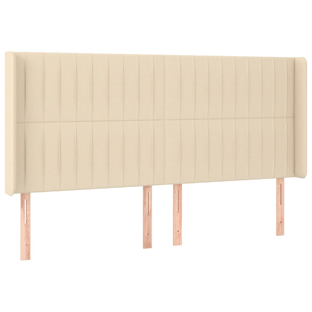 Krevet box spring s madracem LED krem 160x200 cm od tkanine