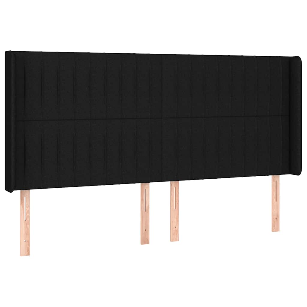 Krevet box spring s madracem LED crni 180x200 cm od tkanine