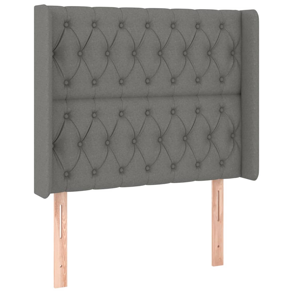 Krevet box spring s madracem LED tamnosivi 90x200 cm tkanina