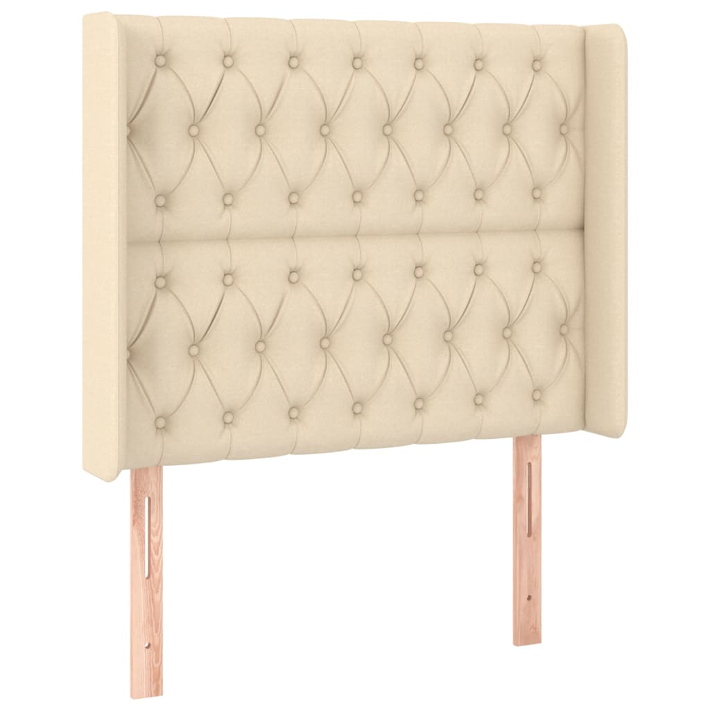 Krevet box spring s madracem LED krem 100x200 cm od tkanine