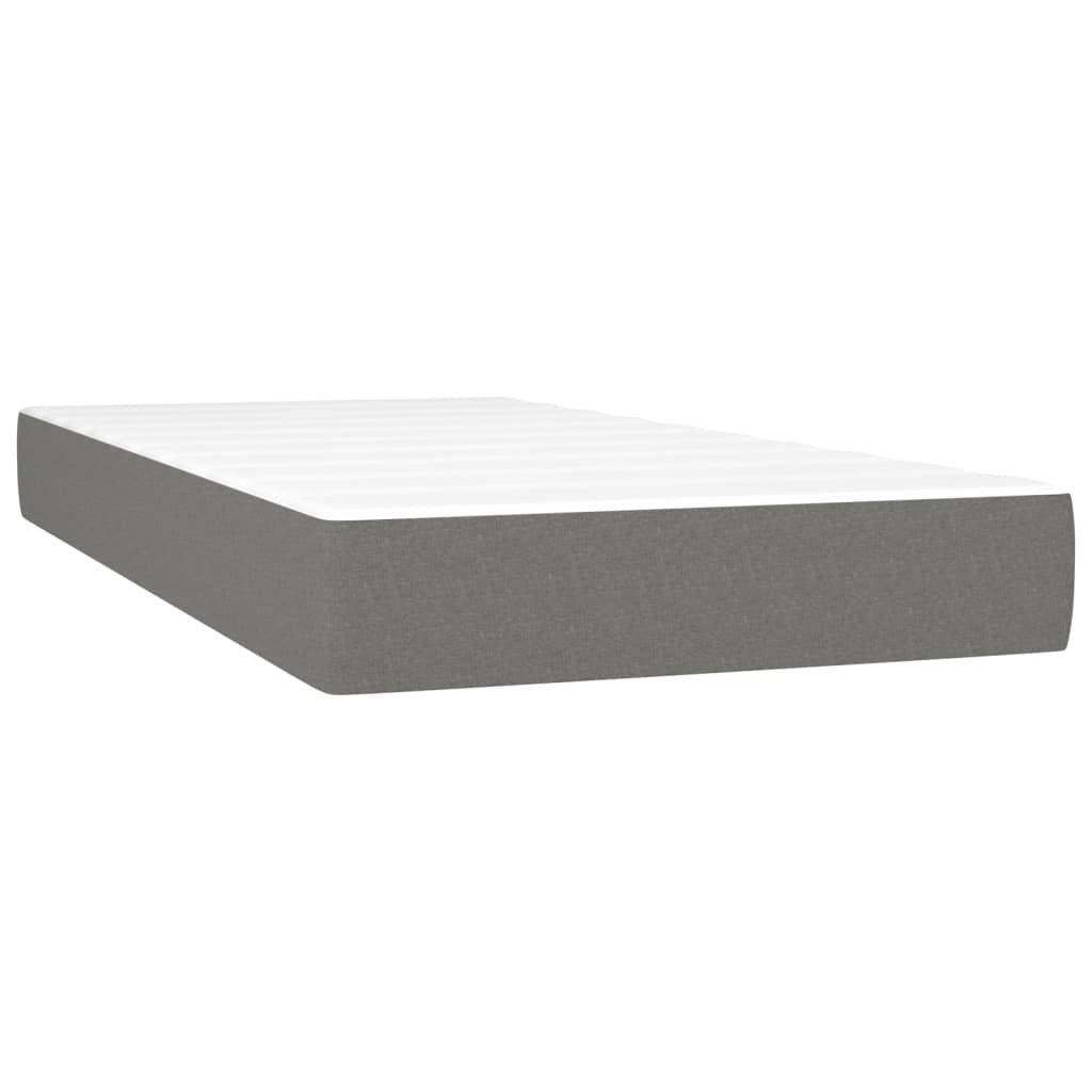 Krevet box spring s madracem LED tamnosivi 80 x 200 cm tkanina