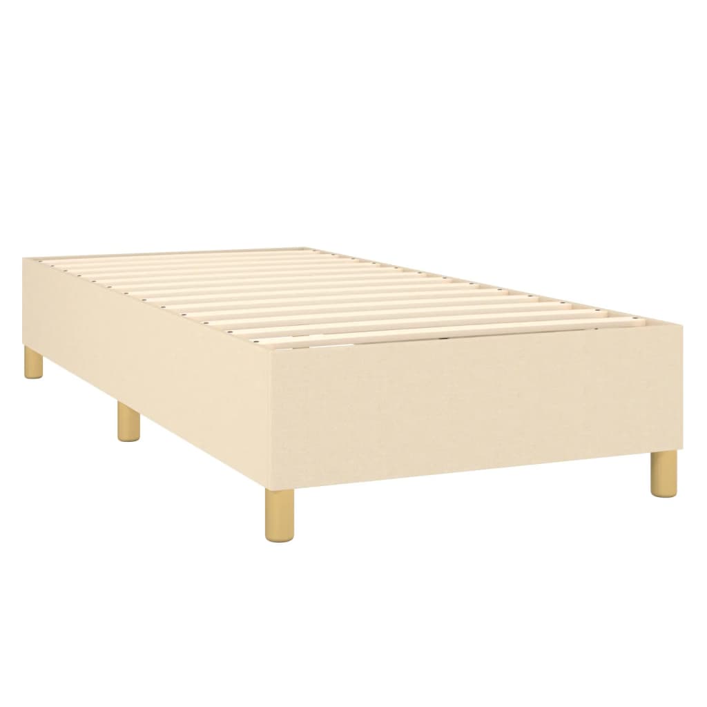 Krevet box spring s madracem LED krem 90x190 cm od tkanine