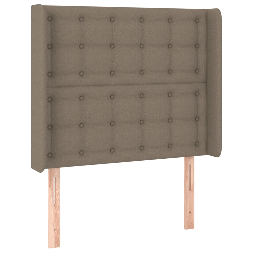 Krevet box spring s madracem LED smeđesivi 100x200 cm tkanina