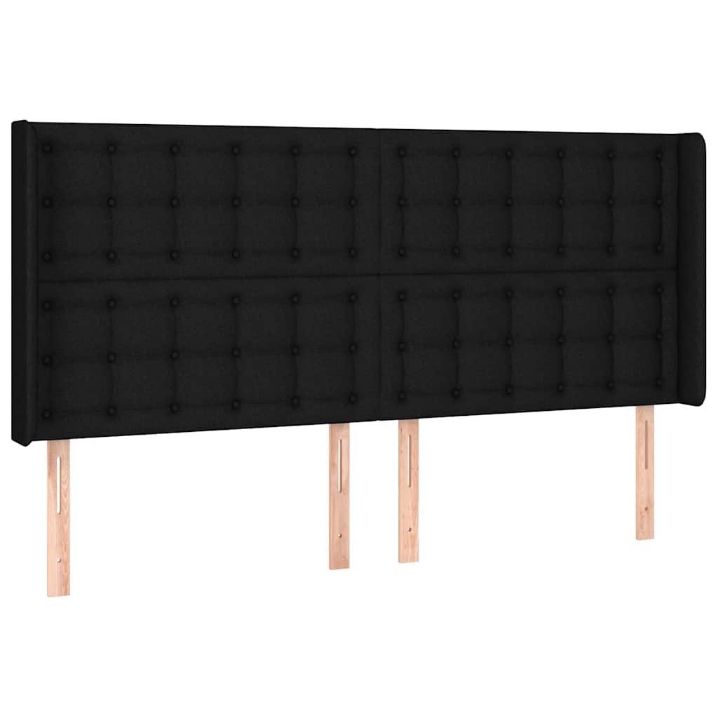 Krevet box spring s madracem LED crni 160x200 cm od tkanine