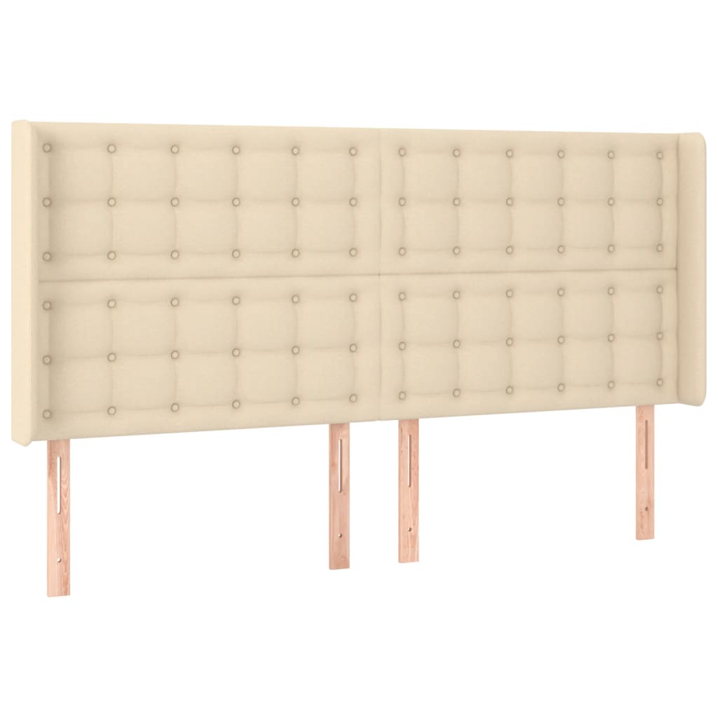 Krevet box spring s madracem LED krem 180x200 cm od tkanine