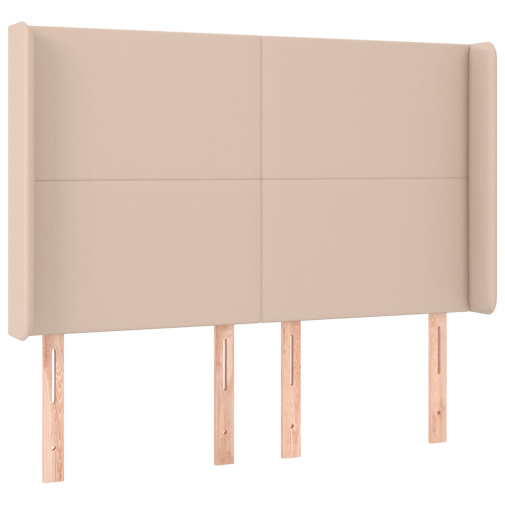 Krevet box spring madrac LED cappuccino 140x200cm umjetna koža