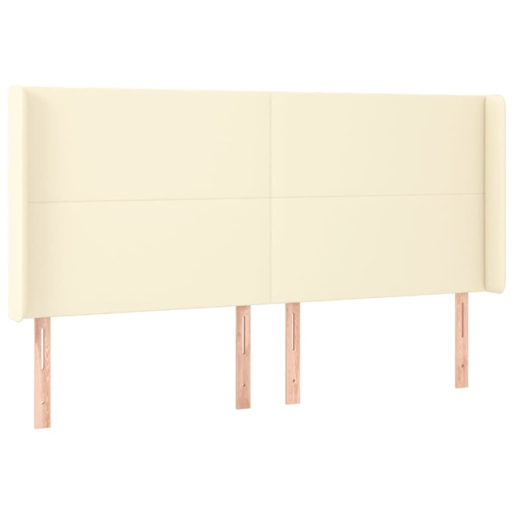 Krevet box spring s madracem LED krem 180x200cm od umjetne kože