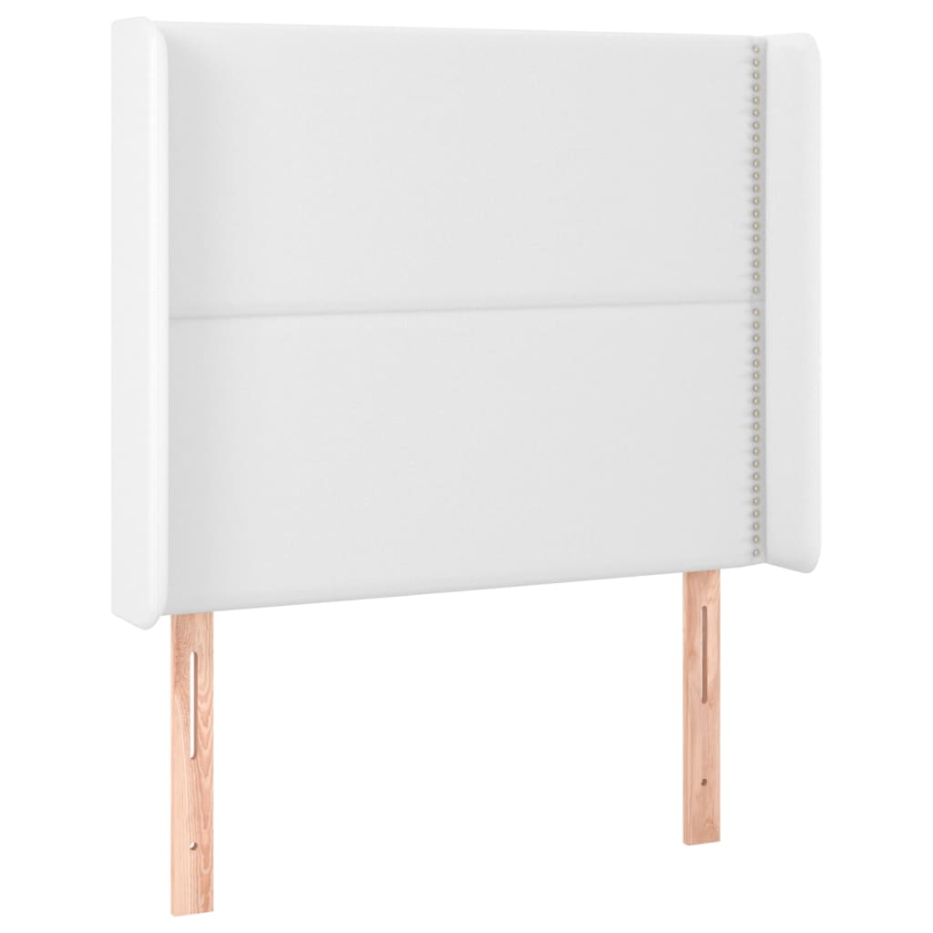 Krevet box spring s madracem LED bijeli 100x200 cm umjetna koža