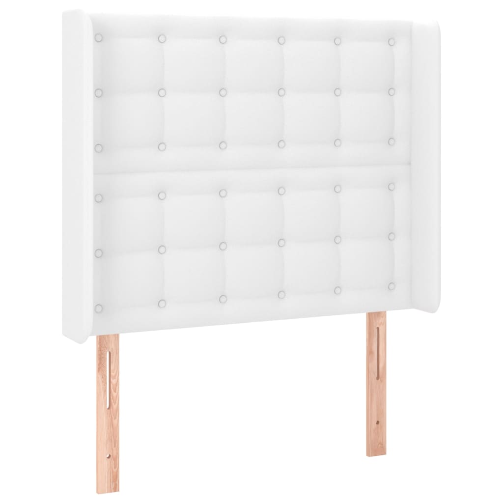 Krevet box spring s madracem LED bijeli 100x200 cm umjetna koža