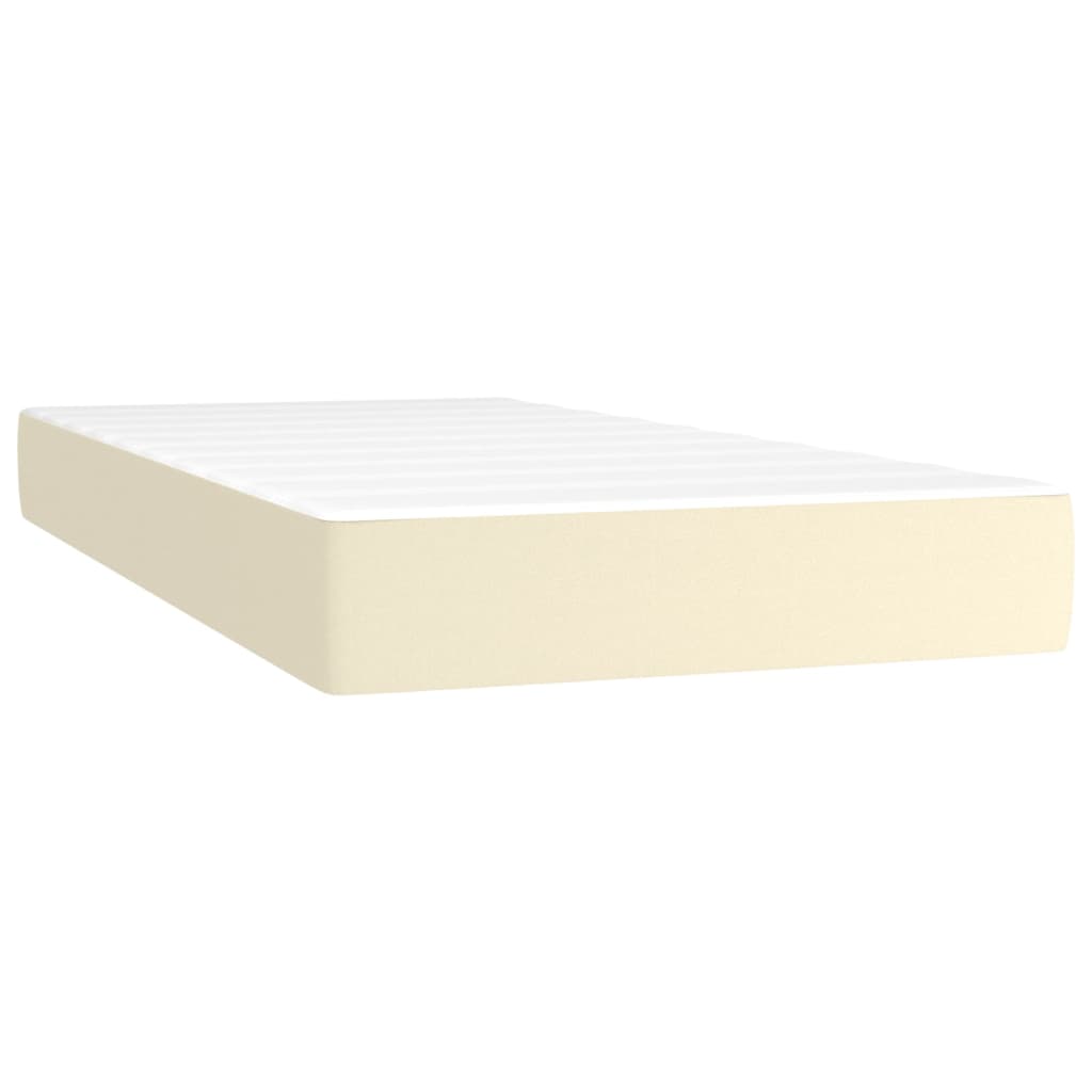 Krevet box spring s madracem LED krem 100x200cm od umjetne kože