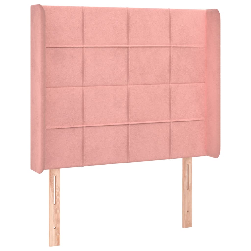 Krevet box spring s madracem LED ružičasti 80x200 cm baršunasti