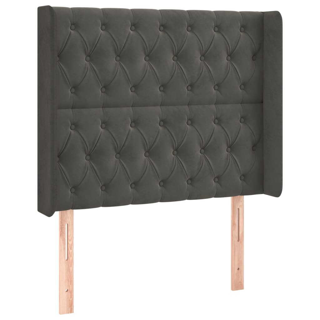 Krevet box spring s madracem LED tamnosivi 100x200 cm baršun