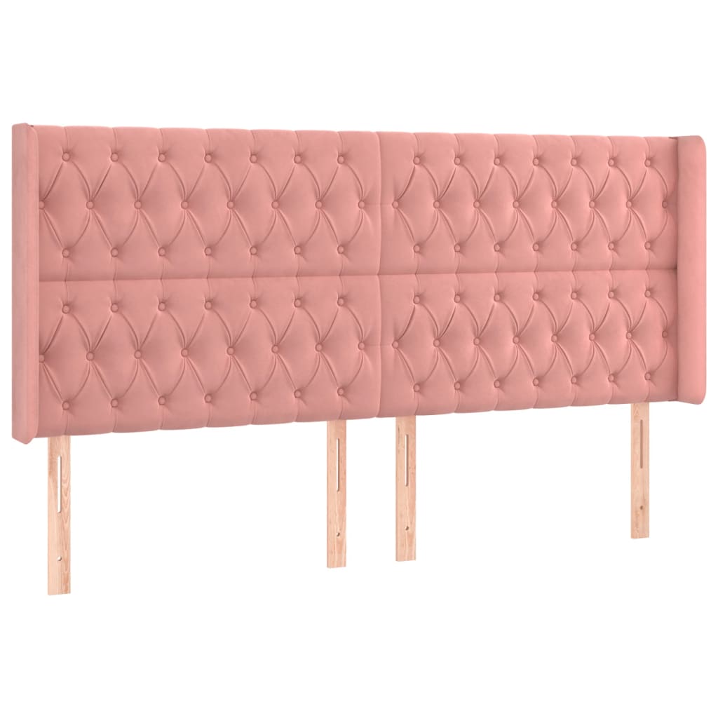 Krevet box spring s madracem LED ružičasti 200x200cm baršunasti