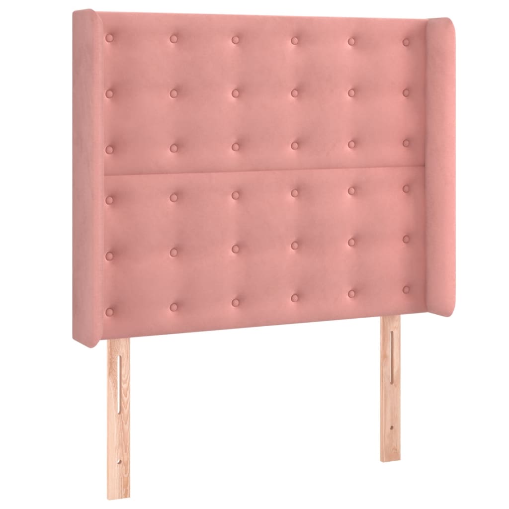Krevet box spring s madracem LED ružičasti 90x190 cm baršunasti