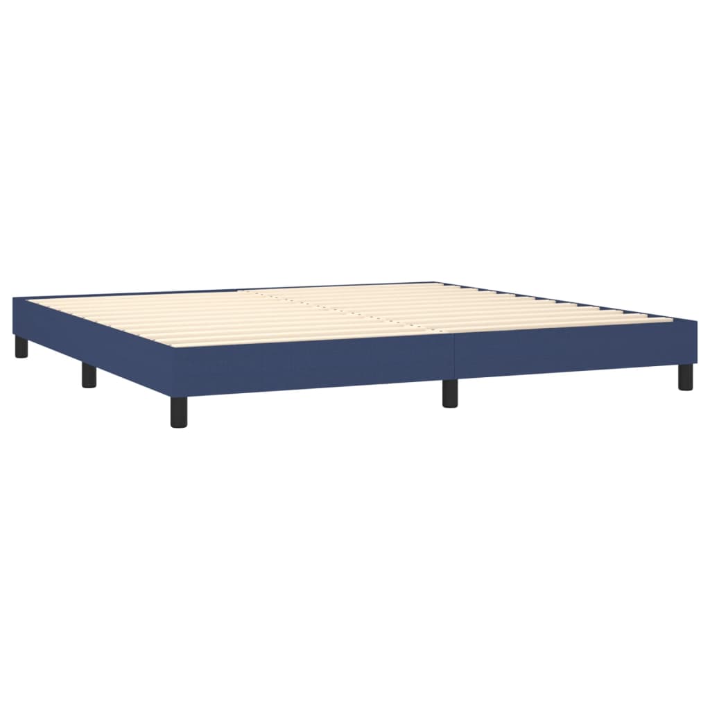 Krevet box spring s madracem LED plavi 200x200 cm od tkanine