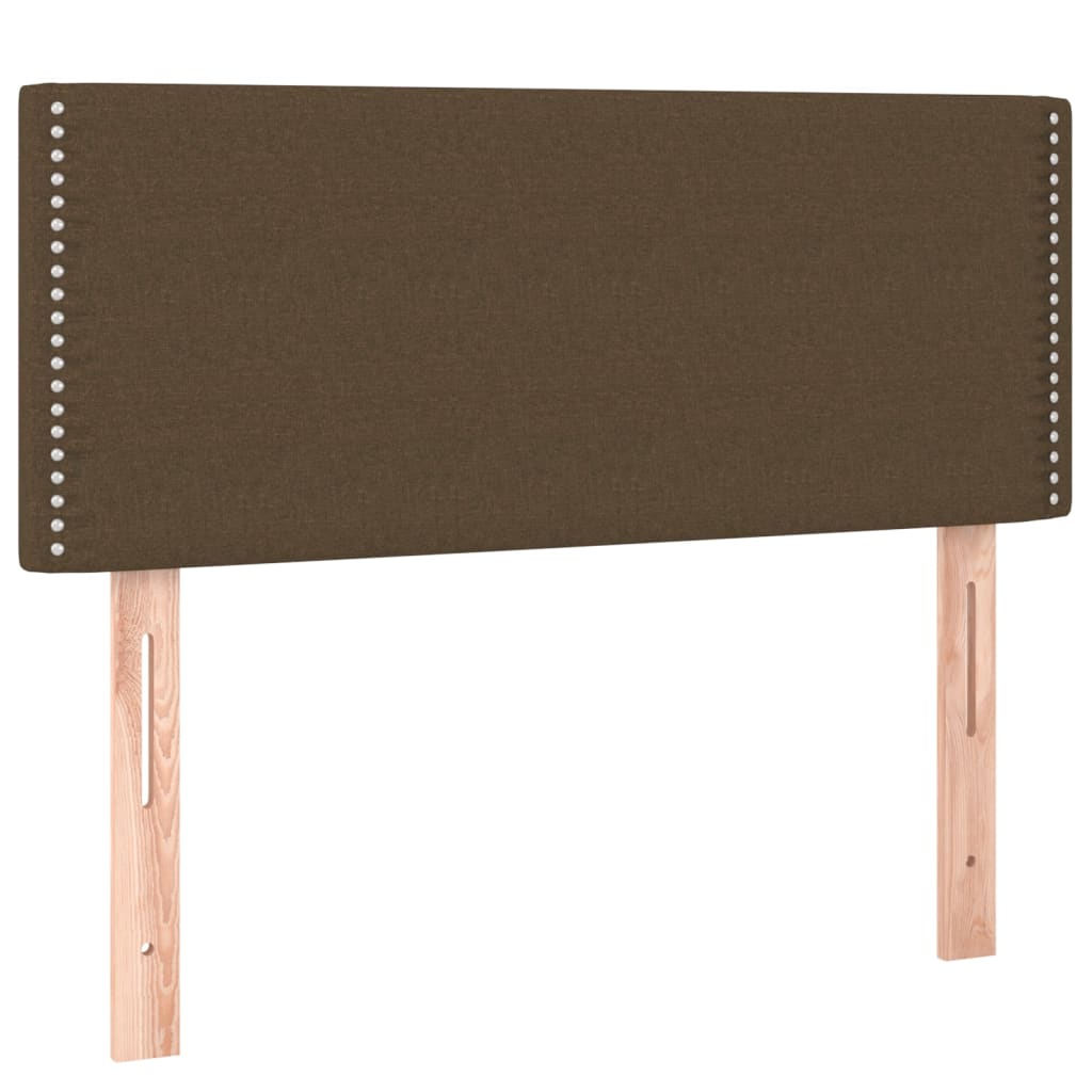 Krevet box spring s madracem LED tamnosmeđi 100x200 cm tkanina