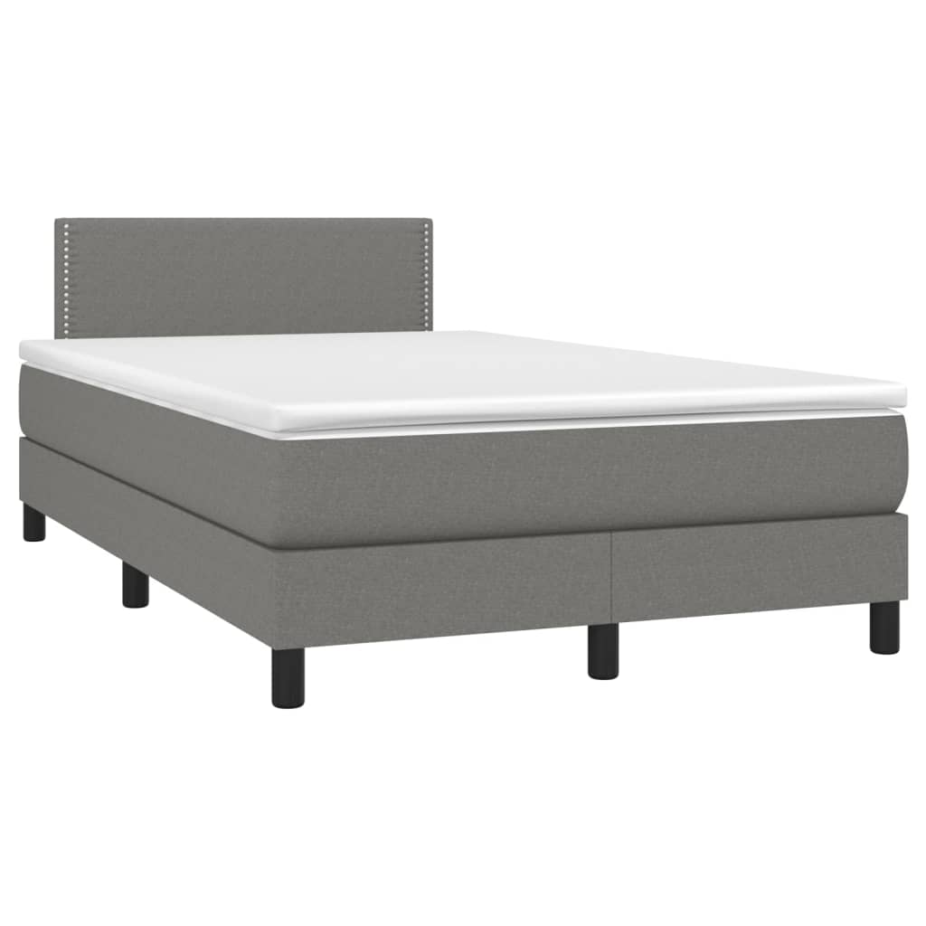 Krevet box spring s madracem LED tamnosivi 120 x 200 cm tkanina