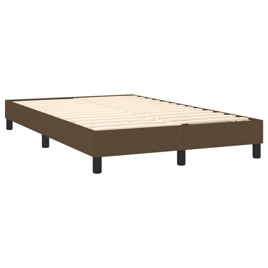 Krevet box spring s madracem LED tamnosmeđi 120x200 cm tkanina