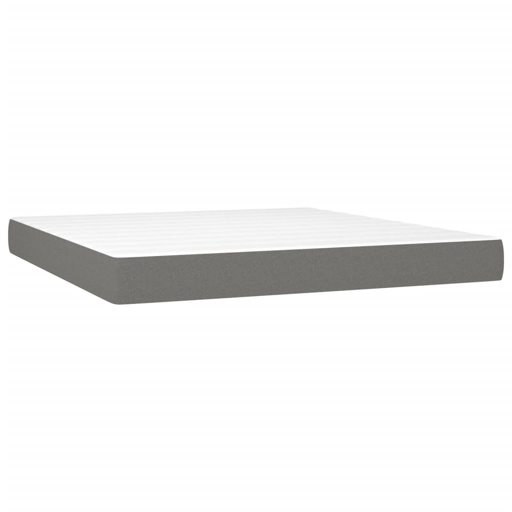 Krevet box spring s madracem LED tamnosivi 180x200 cm tkanina