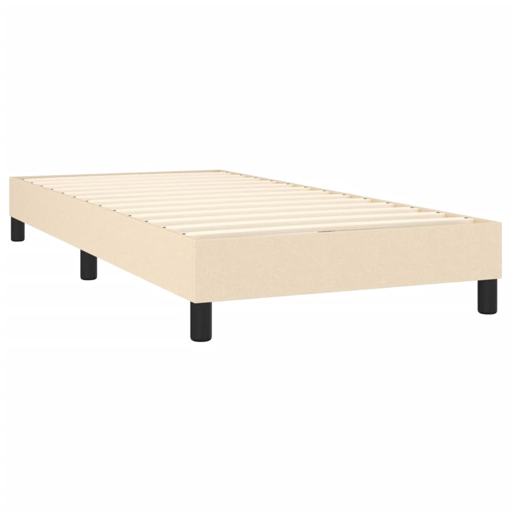 Krevet box spring s madracem LED krem 90x190 cm od tkanine