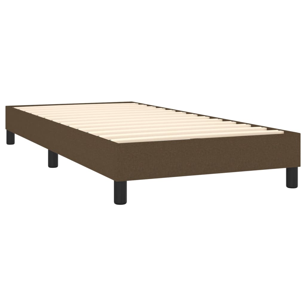 Krevet box spring s madracem LED tamnosmeđi 100x200 cm tkanina