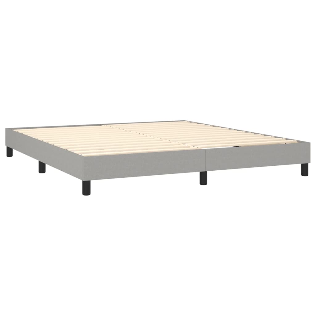 Krevet box spring s madracem LED svjetlosivi 180x200 cm tkanina
