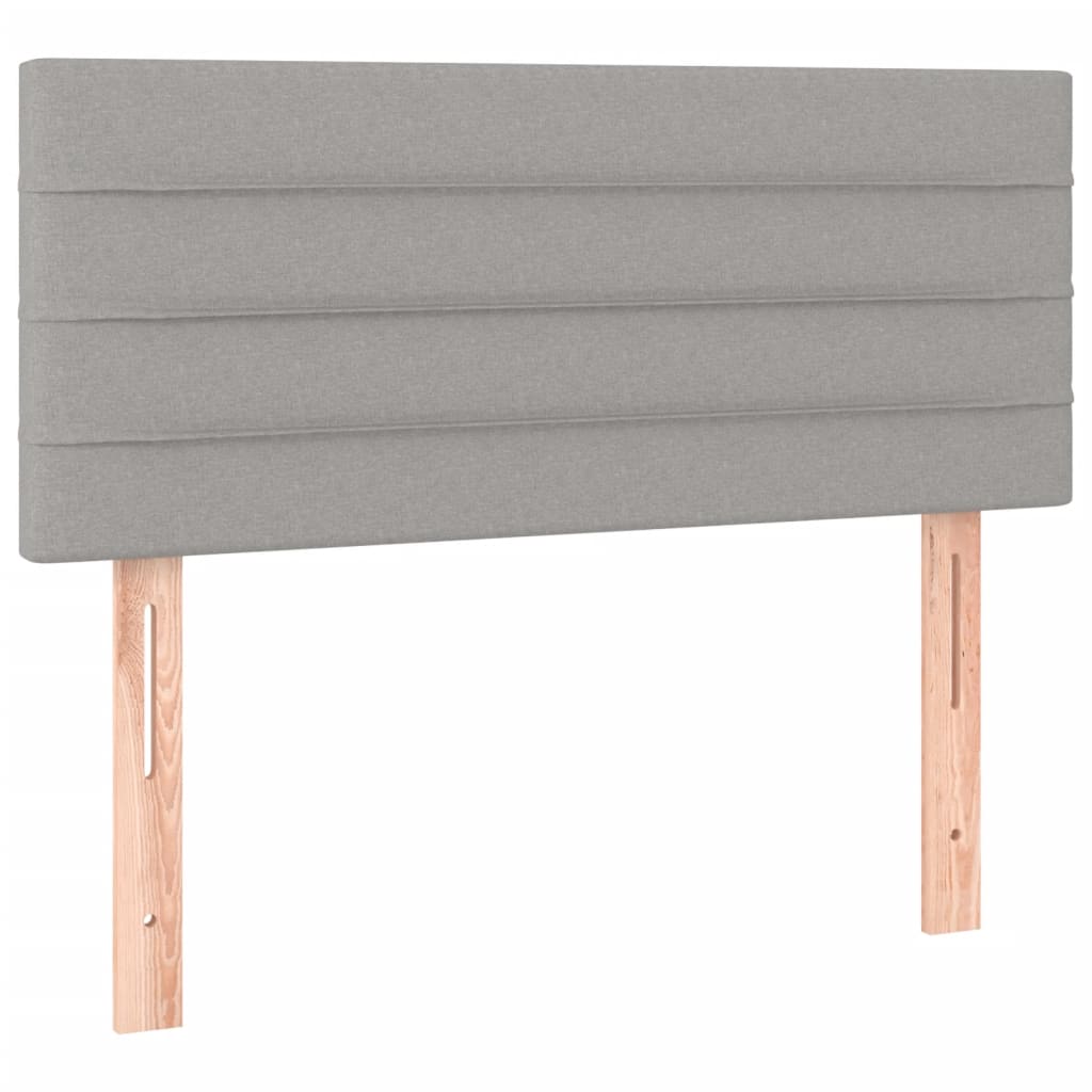 Krevet box spring s madracem LED svjetlosivi 90x190 cm tkanina
