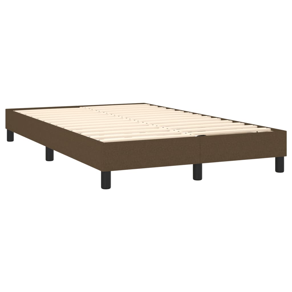 Krevet box spring s madracem LED tamnosmeđi 120x200 cm tkanina