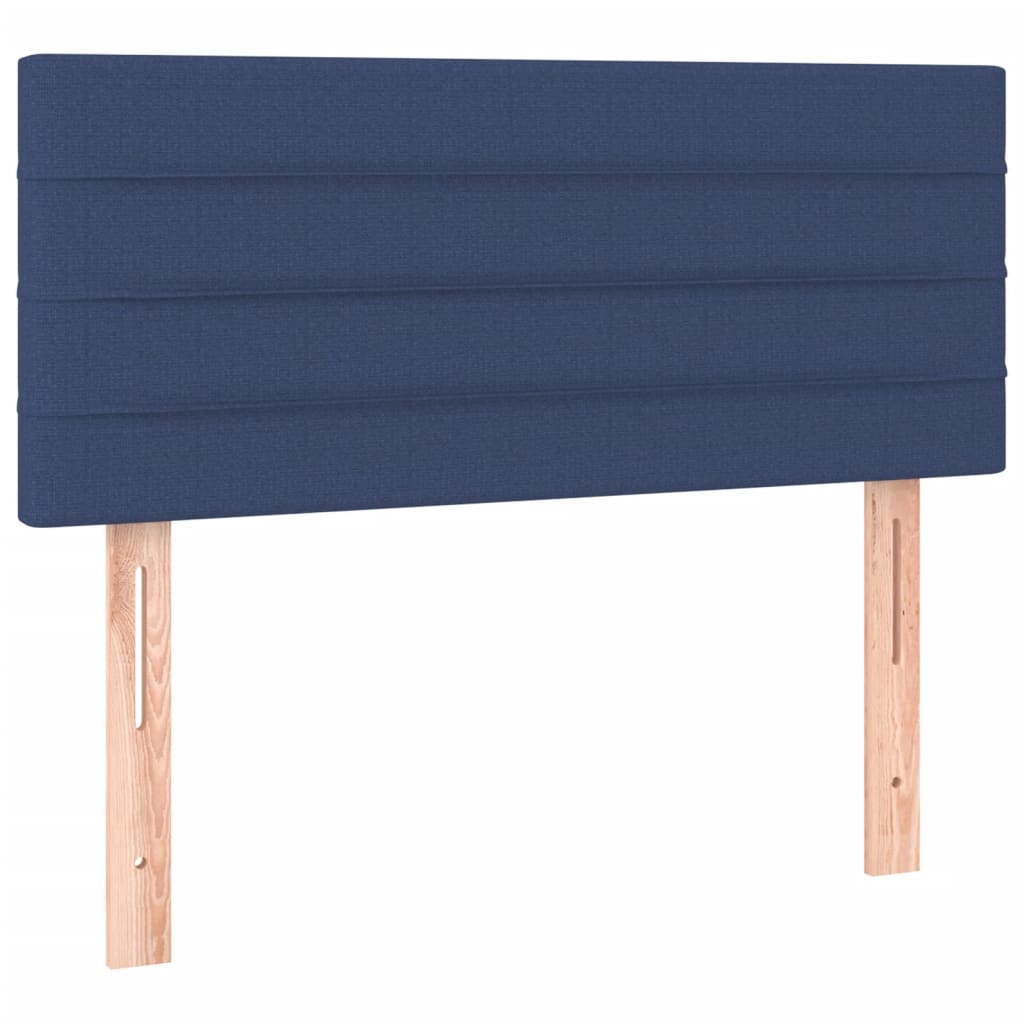 Krevet box spring s madracem LED plavi 120 x 200 cm od tkanine