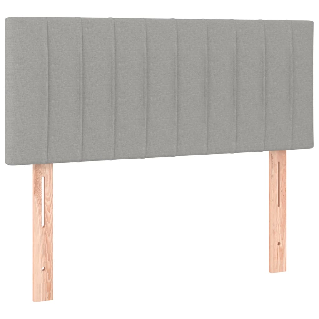 Krevet box spring s madracem LED svjetlosivi 100x200 cm tkanina