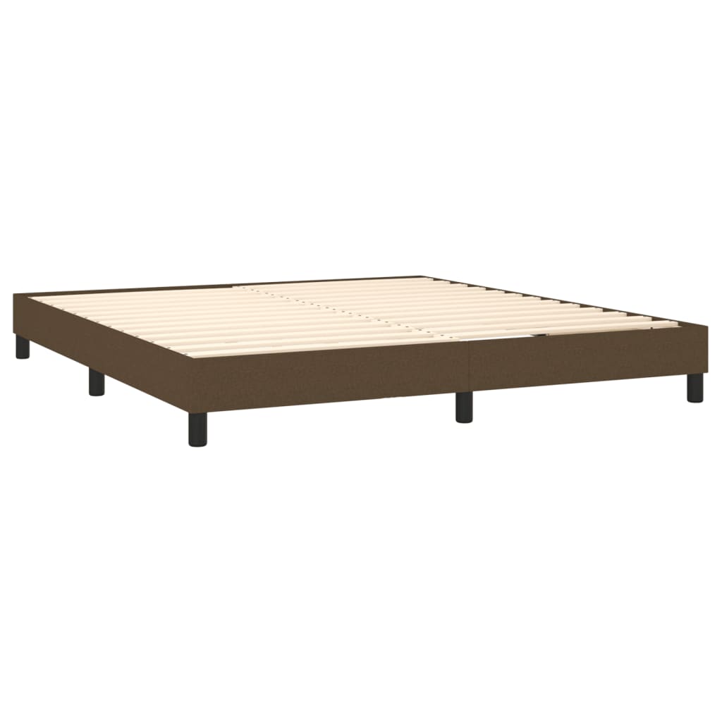 Krevet box spring s madracem LED tamnosmeđi 160x200 cm tkanina