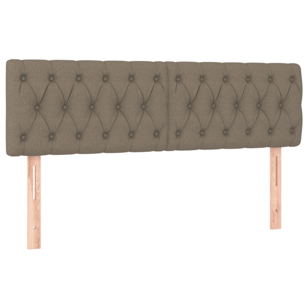 Krevet box spring s madracem LED smeđesivi 140x190 cm tkanina
