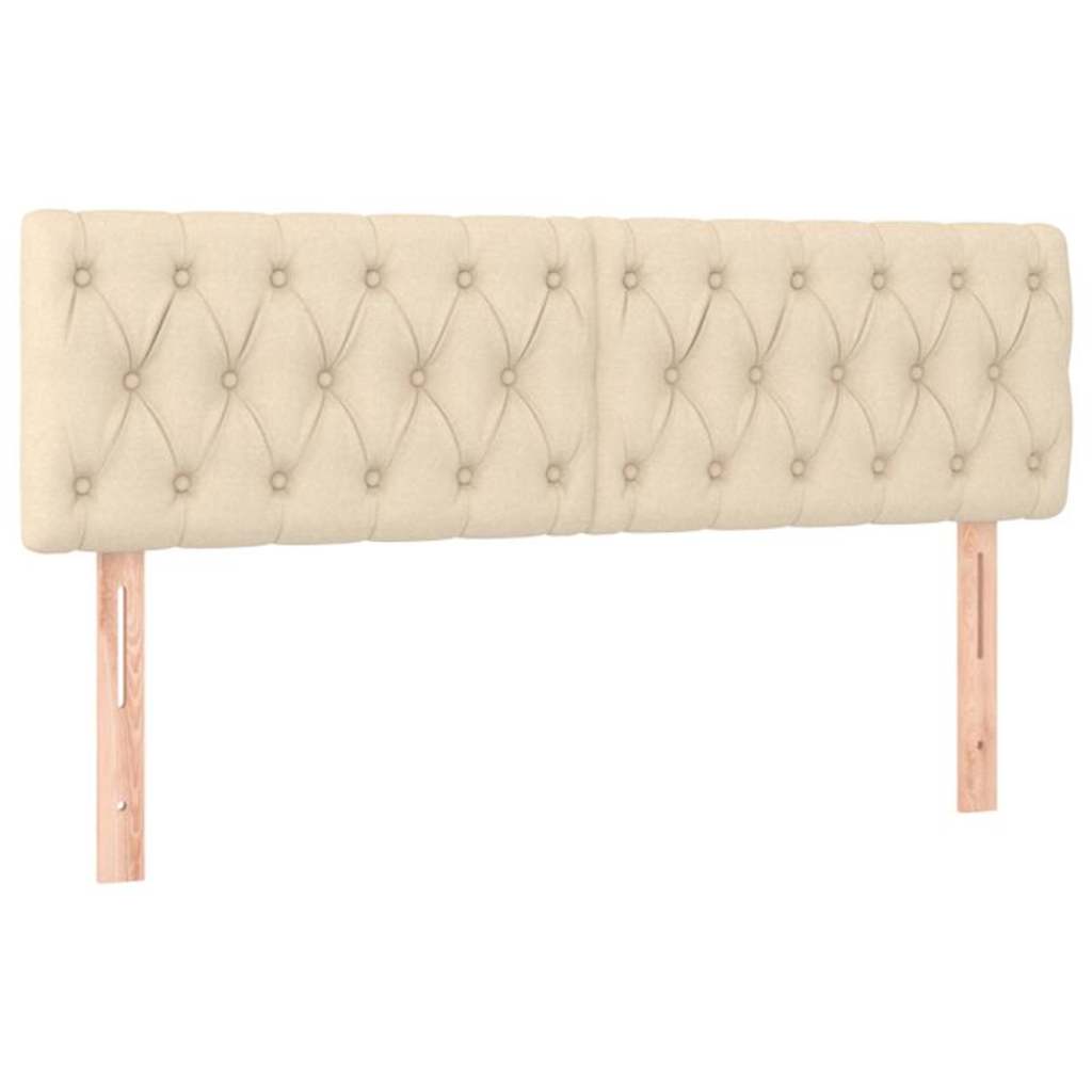 Krevet box spring s madracem LED krem 140x190 cm od tkanine