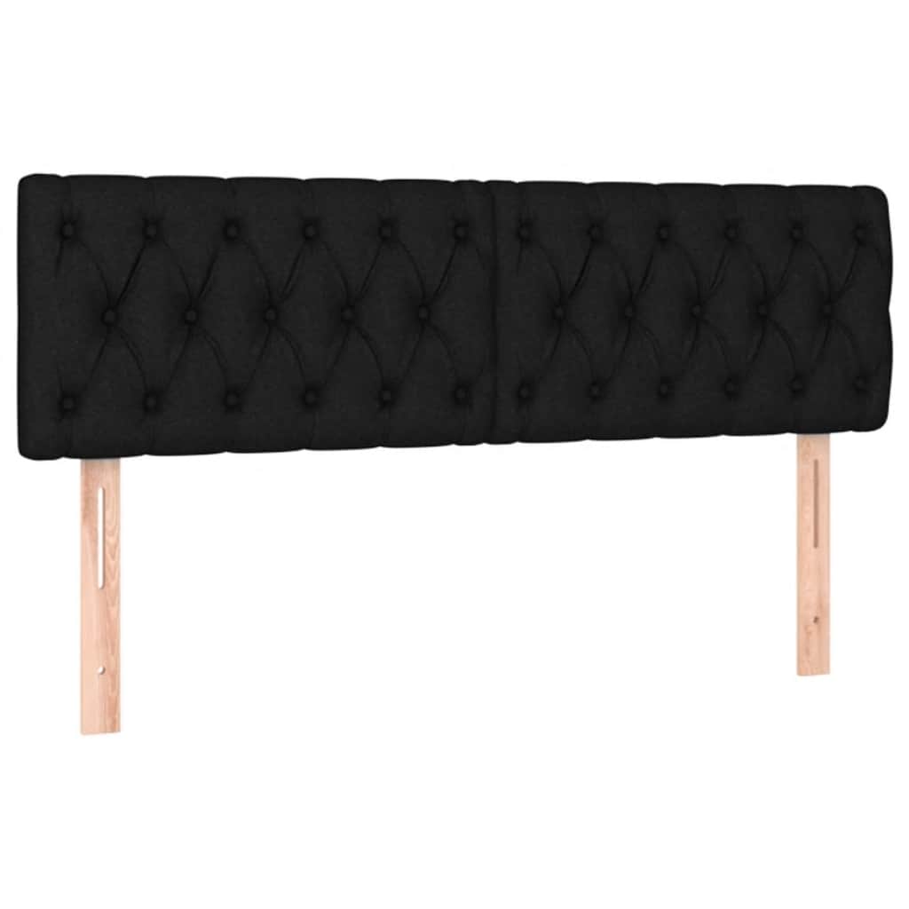 Krevet box spring s madracem LED crni 140x200 cm od tkanine
