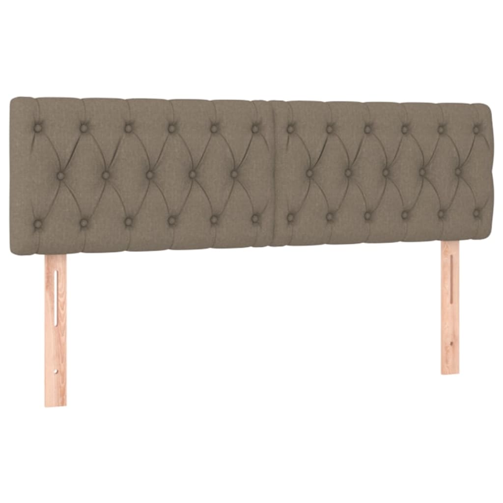 Krevet box spring s madracem LED smeđesivi 140x200 cm tkanina