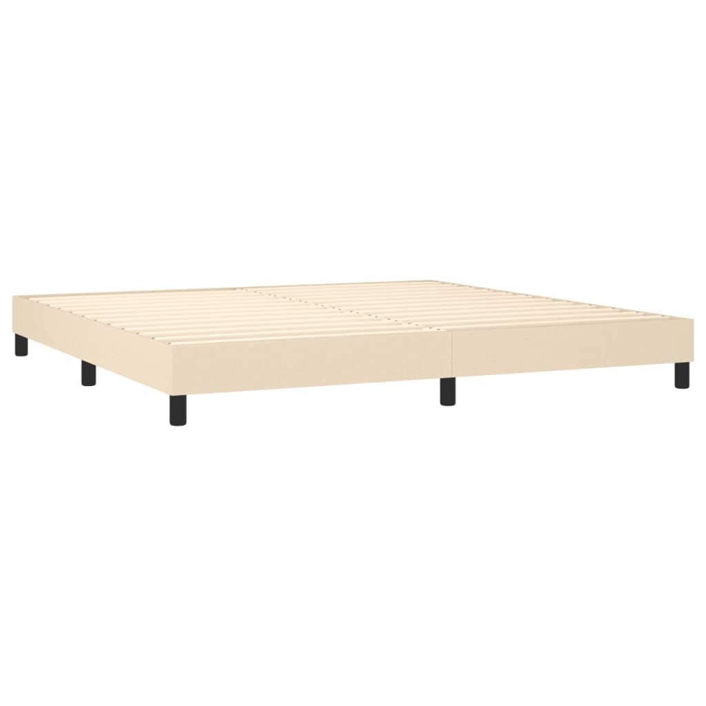 Krevet box spring s madracem LED krem 200x200 cm od tkanine