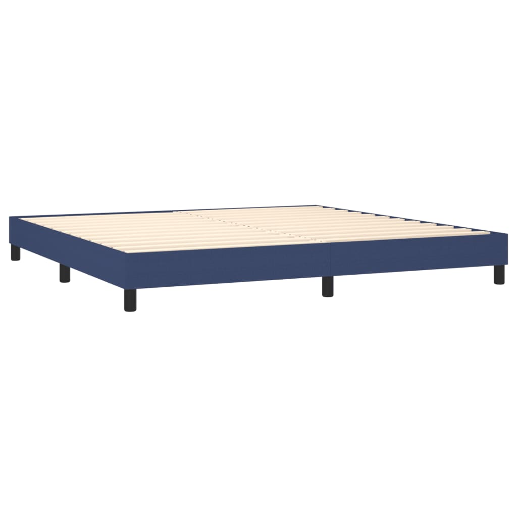 Krevet box spring s madracem LED plavi 200x200 cm od tkanine