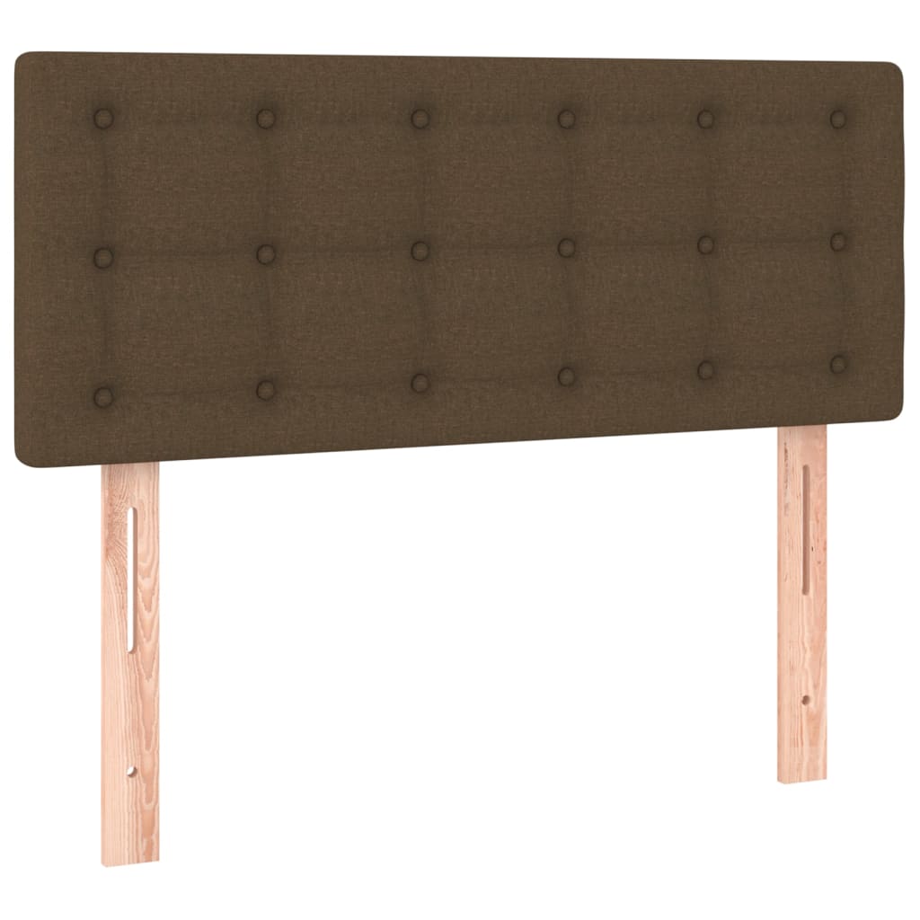 Krevet box spring s madracem LED tamnosmeđi 100x200 cm tkanina